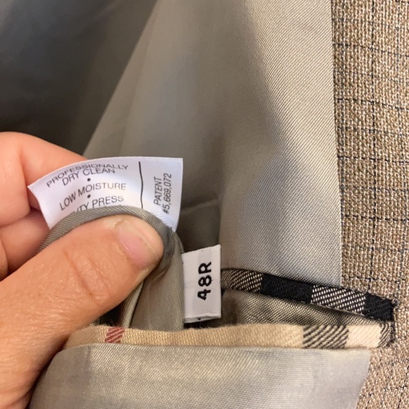 Burberry London Union Made Tan Windowpane Blazer Size 48R - Picture 11 of 13